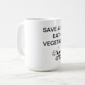 RETTEN Sie EINE KUH ESSEN EIN VEGETARISCHES TASSE (Vorderseite Links)
