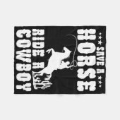 Retten Sie eine Pferdereifahrt Ein Cowboy Funny Re Fleecedecke (Vorderseite (Horizontal))