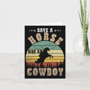 Retten Sie eine Pferdereifahrt Ein Cowboy Funny Re Karte