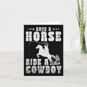 Retten Sie eine Pferdereifahrt Ein Cowboy Funny Re Karte