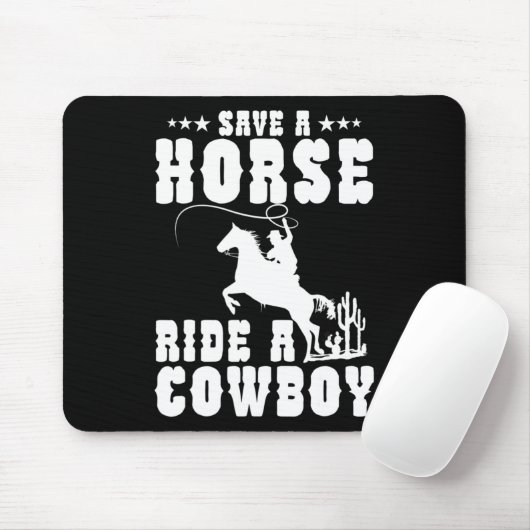 Retten Sie eine Pferdereifahrt Ein Cowboy Funny Re Mousepad (Mit Mouse)