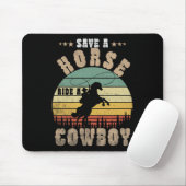 Retten Sie eine Pferdereifahrt Ein Cowboy Funny Re Mousepad (Mit Mouse)