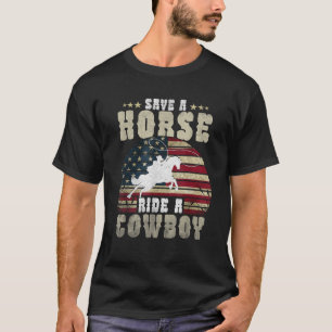 Retten Sie eine Pferdereifahrt ein Cowboy Funny Re T-Shirt