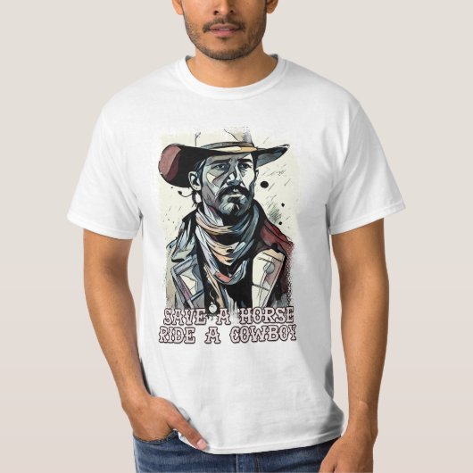 Retten Sie eine Pferdereifahrt ein Cowboy Funny We T-Shirt (Vorderseite)