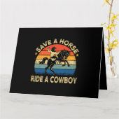 Retten Sie eine Pferdeschlittenfahrt Eine Cowboy-K Karte (Gelbe Blume)