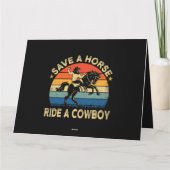 Retten Sie eine Pferdeschlittenfahrt Eine Cowboy-K Karte (Rückseite)