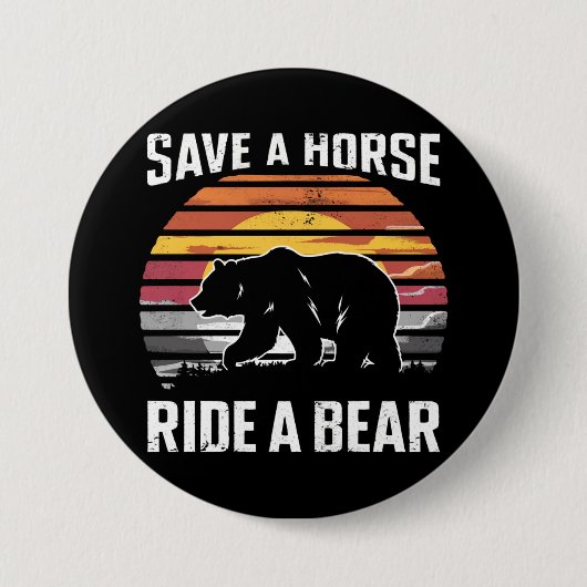 Retten Sie eine Reittour mit einem Bärenbär in der Button (Vorderseite)