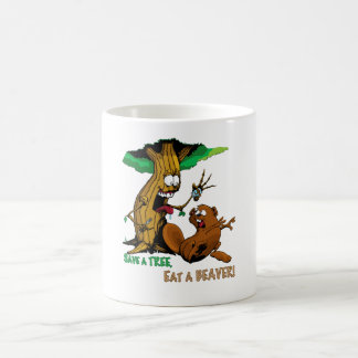 retten Sie einen Baum essen einen Biber Kaffeetasse