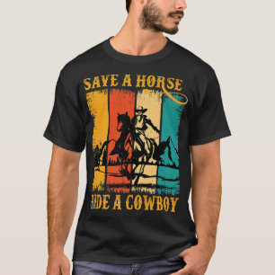 Retten Sie einen Pferdereiten Cowboy Pferdereiten  T-Shirt
