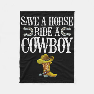 Retten Sie einen Pferdereiten einen Cowboy Fleecedecke