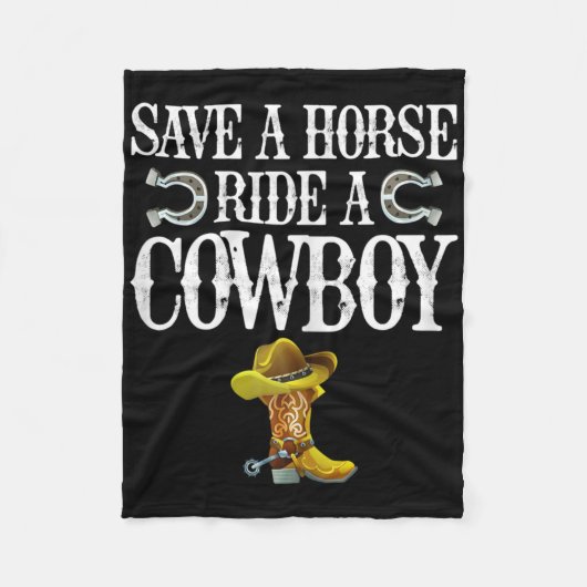 Retten Sie einen Pferdereiten einen Cowboy Fleecedecke (Vorderseite)