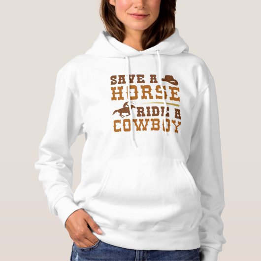 Retten Sie einen Pferdereiten einen Cowboy Hoodie (Vorderseite)