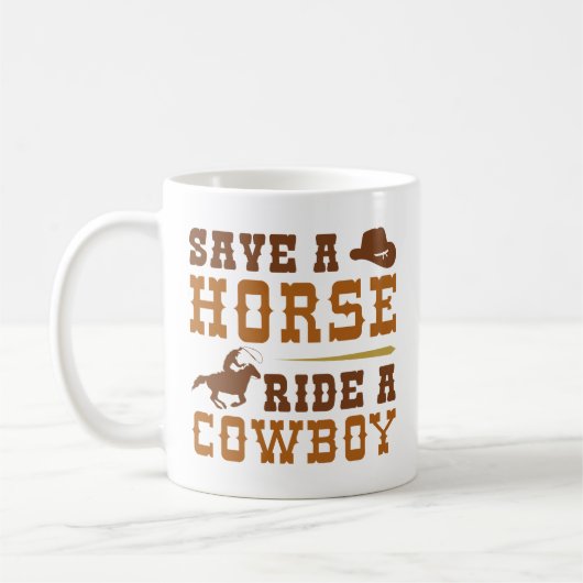 Retten Sie einen Pferdereiten einen Cowboy Kaffeetasse (Links)