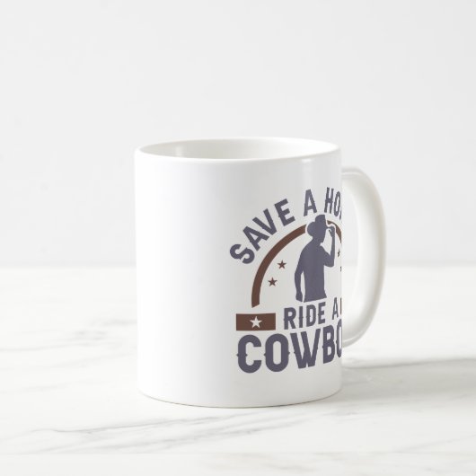 Retten Sie einen Pferdereiten einen Cowboy Kaffeetasse (VorderseiteRechts)