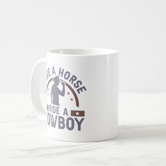 Retten Sie einen Pferdereiten einen Cowboy Kaffeetasse (Vorderseite Links)