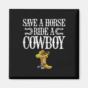 Retten Sie einen Pferdereiten einen Cowboy Magnet