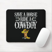 Retten Sie einen Pferdereiten einen Cowboy Mousepad (Mit Mouse)
