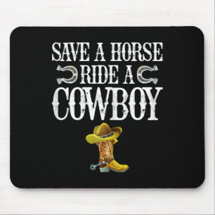 Retten Sie einen Pferdereiten einen Cowboy Mousepad
