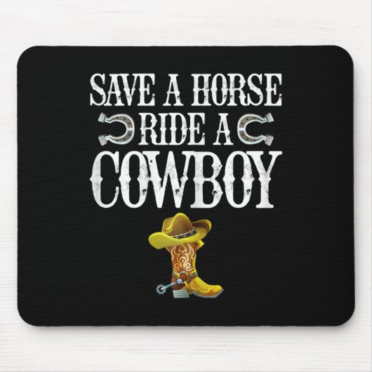 Retten Sie einen Pferdereiten einen Cowboy Mousepad (Vorne)