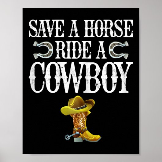 Retten Sie einen Pferdereiten einen Cowboy Poster (Vorne)