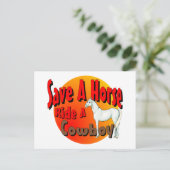 Retten Sie einen Pferdereiten einen Cowboy Postkarte (Stehend Vorderseite)