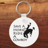 Retten Sie einen Pferdereiten einen Cowboy Schlüsselanhänger (Vorderseite)