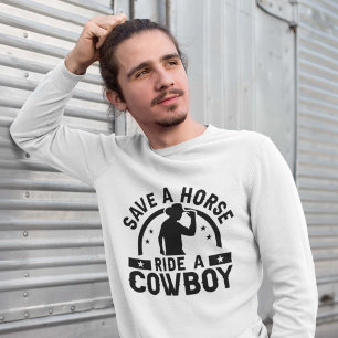 Retten Sie einen Pferdereiten einen Cowboy Sweatshirt
