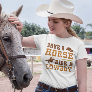 Retten Sie einen Pferdereiten einen Cowboy T-Shirt