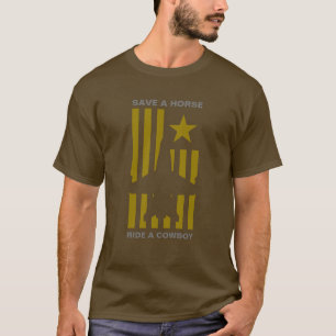 Retten Sie einen Pferdereiten einen Cowboy T-Shirt