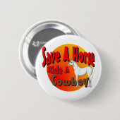 Retten Sie einer Pferdefahrt einen Cowboy Button (Vorne & Hinten)