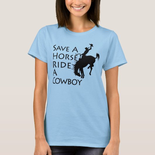 Retten Sie einer Pferdefahrt einen Cowboy T-Shirt (Vorderseite)