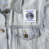 Retten Sie Erdhalt globale Erwärmung (blaue Button (Beispiel)