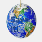 Retten Sie es! Bedecken Sie Verzierung mit Erde Keramik Ornament (Links)