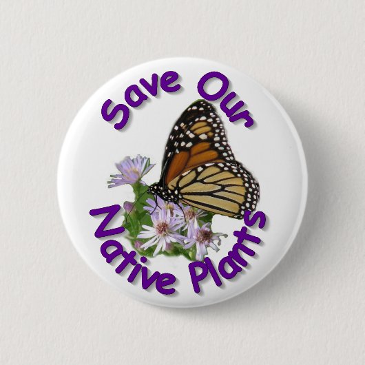 Retten Sie gebürtigen Aster-Monarch-Knopf Button (Vorderseite)