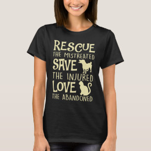 Retten Sie Liebe retten süße Tiere Hund Katze T-Shirt