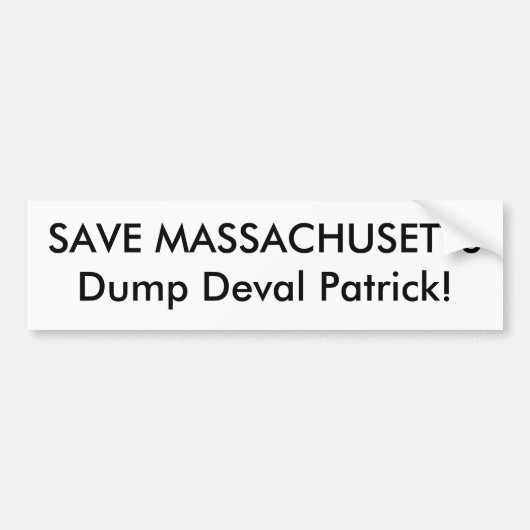 RETTEN Sie MASSACHUSETTS-Dump Deval Patrick! Autoaufkleber (Vorne)