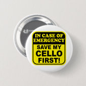 Retten Sie meinen Cello Button (Vorne & Hinten)
