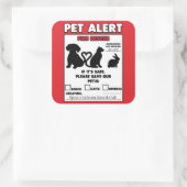Retten Sie meinen Haustier-Feuer-Haustier-Alarm 3" Quadratischer Aufkleber (Tasche)