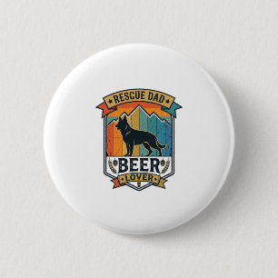 Retten Sie Papa Bierliebhaber Hund Vintage-Sonnenu Button