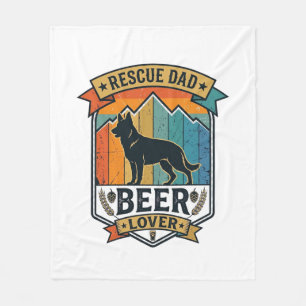 Retten Sie Papa Bierliebhaber Hund Vintage-Sonnenu Fleecedecke