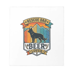 Retten Sie Papa Bierliebhaber Hund Vintage-Sonnenu Notizblock