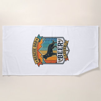 Retten Sie Papa Bierliebhaber Hund Vintage-Sonnenu Strandtuch