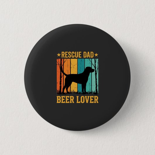 Retten Sie Papa Bierliebhaber Vintage Hund Button (Vorderseite)