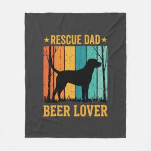 Retten Sie Papa Bierliebhaber Vintage Hund Fleecedecke