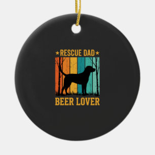 Retten Sie Papa Bierliebhaber Vintage Hund Keramik Ornament
