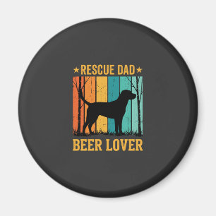 Retten Sie Papa Bierliebhaber Vintage Hund Magnet