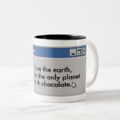 Retten Sie Planeten-Schokoladen-Tasse! Zweifarbige Tasse (VorderseiteRechts)