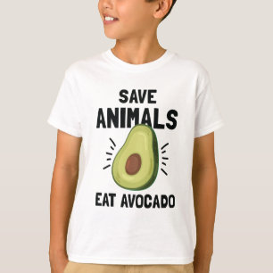 Retten Sie Tiere essen Avocado lustiges T-Shirt