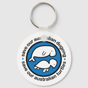 Retten Sie unser dugong u. Schildkröten Schlüsselanhänger