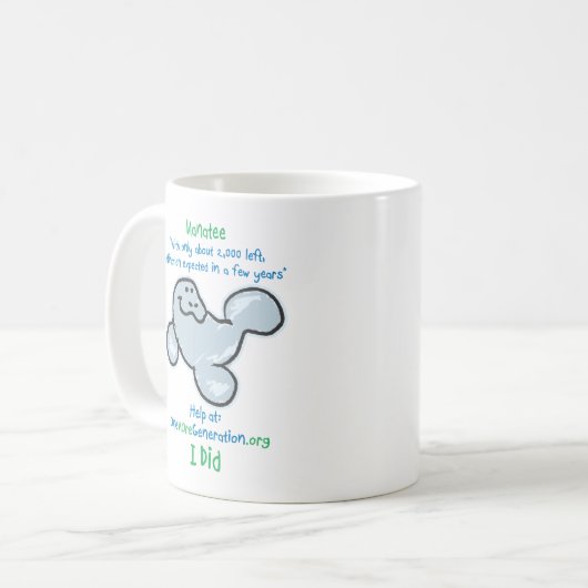 Retten Sie unsere Manatis Kaffeetasse (Vorderseite Links)